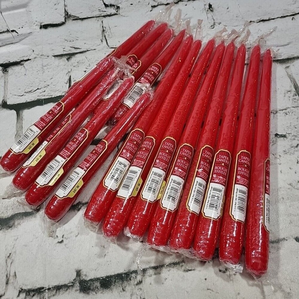 Vintage Candle-Lite Tapers Candles‎ Red Lot 16 Christmas Holiday 11.5" And 7.5"